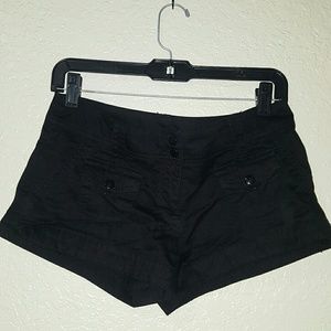 Black denim shorts